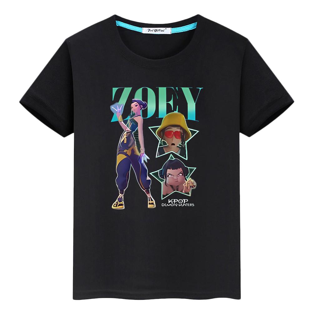 Kpop Dämonenjäger Saja Boys Druck Süße Oberteile T-Shirt für Kinder Jungen 10 Jahre Kawaii T-Shirts 100% Baumwolle Anime Kurz Y2k Mädchen Kleidung
