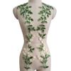 2 Stück Grüne Blatt-Gänseblümchen-Blumen-Bestickte Aufnäher Elegante Exquisite Kleidung Applikation Vintage Kleidung Aufnäher Nähen