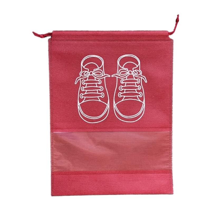 10Pcs/Set Shoe Dust Covers Non-Woven Dustproof Drawstring Clear Storage Bag Travel Pouch Bags Drying Shoes Protect Shoes