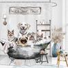 Funny Dogs Cute Shower Curtain Bulldog Pet Hilarious Schnauzer Farmhouse Rustic Bathroom Set Accessories Decor With 12Pack Hoo