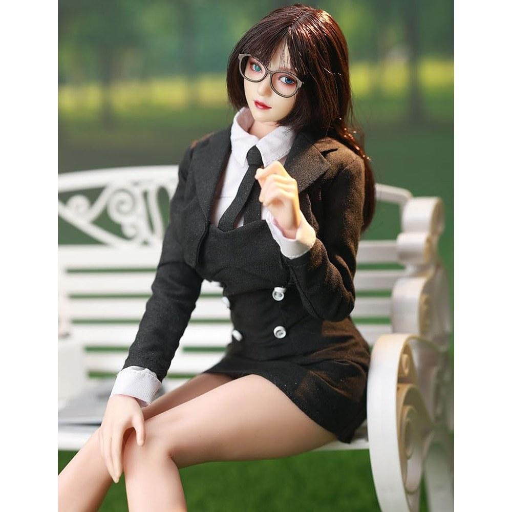 HAMRETHYPPZ 1/6 Female Costume Dress Suit School Uniform Skirt College Student Outfit (Body, Head, Shoes Not Included)