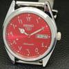 REFURBISHED VINTAGE SEIKO 5 AUTOMATIC 6309A JAPAN MENS RED DIAL WATCH a441179-4
