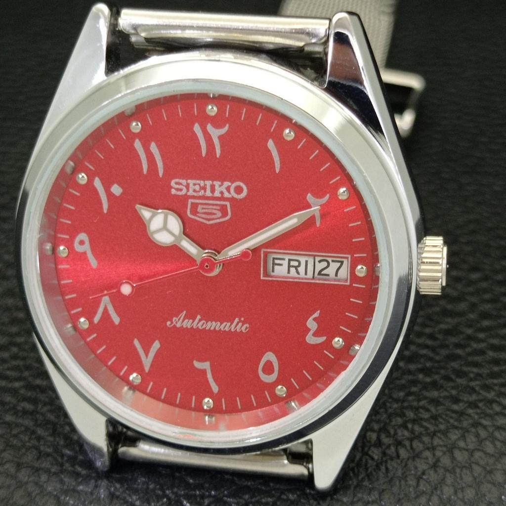 REFURBISHED VINTAGE SEIKO 5 AUTOMATIC 6309A JAPAN MENS RED DIAL WATCH a441179-4