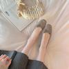 Sheepskin Version Temperament Round Head Commuting Single Shoes Women's Shallow Mouth Bow Soft Surface Flat Ballet Shoes