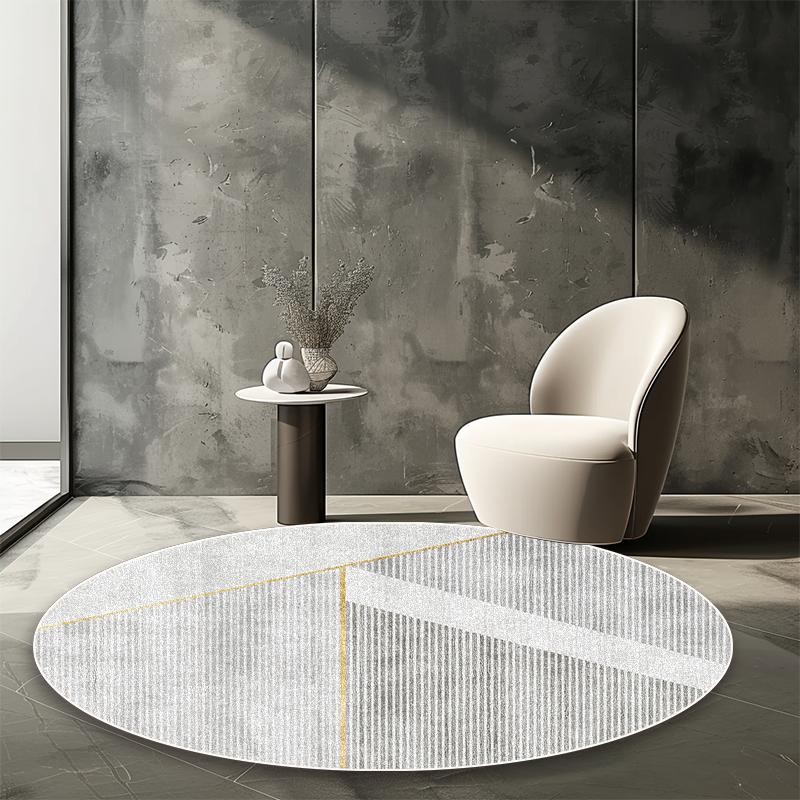 Modern Abstract Round Carpet Living Room Geometric Pattern Decor Area Rugs Coffee Tables Office Chair Non-slip Mats Customizable