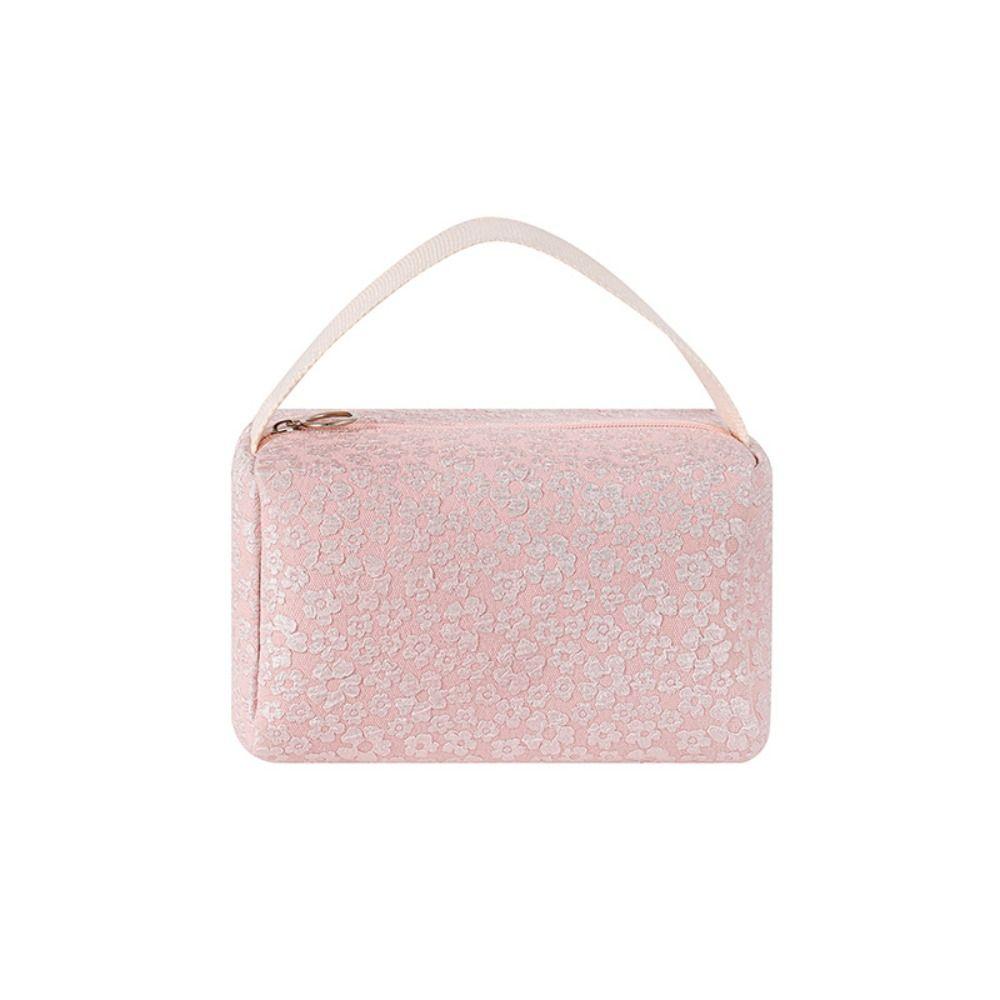 Large Capacity Cosmetic Storage Bag Zipper Wpmen Toiletries Bag Floral   Makeup Bag  Travel