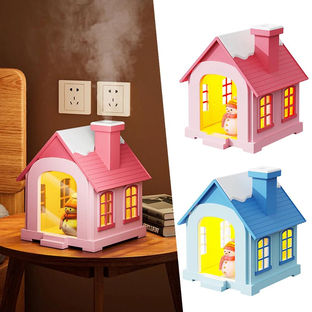 

Mini Snow House Humidifier Cute Desk Humidifier with Warm Light Ultra Quiet 2 Modes Mini Cool Mist Maker for Bedroom