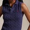 Polo Ralph Lauren Einfarbiges Ärmelloses Slim-Fit Polohemd Damen Tops Marineblau WMPOKNINB920239-410
