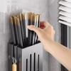 Efektivní stojan na kuchyňské náčiní Nástěnné kuchyňské organizéry s odkapávacím držákem na hůlku a schránkou na příbory