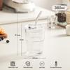 1/2 Stück 450 ml gestreifter Glasbecher, transparenter Glasbecher mit Deckel und Strohhalm, geeignet für Eiskaffee, Tee, Saft, Milch und Wasser