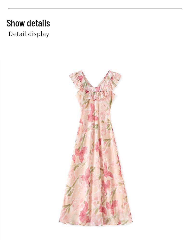 Elegant Slimming Summer Ruffle Dress - French Chic Style