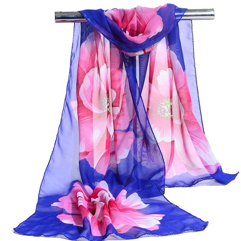 Printed Scarves for Spring and Summer Fashion Versatile Women's Chiffon Scarves Lightweight Shawls and Sun Protection Scarves