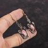 Rhodochrosite Earring Copper Wire Wrapped Earrings Gemstone Copper Jewelry Handmade Earring Unique Style Earring For Gift Wire Wrap Jewelry
