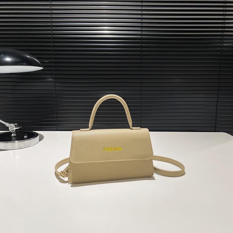 Stylish and high-value portable small square bag 2025 autumn new textured lychee pattern messenger bag