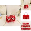 Stylish Red Pearl Children's Handbag With Bow Design Perfect For Daily Use