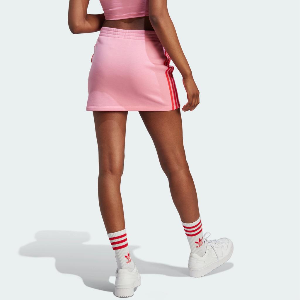 Adidas Originals Island Club Mini Skirt Logo Print Vertical Stripes High Waist Sports Casual Skirt Women Skirts Pink IT8167