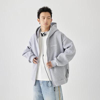 GOLFCROSS Couple's Letter Embroidered Hooded Cardigan