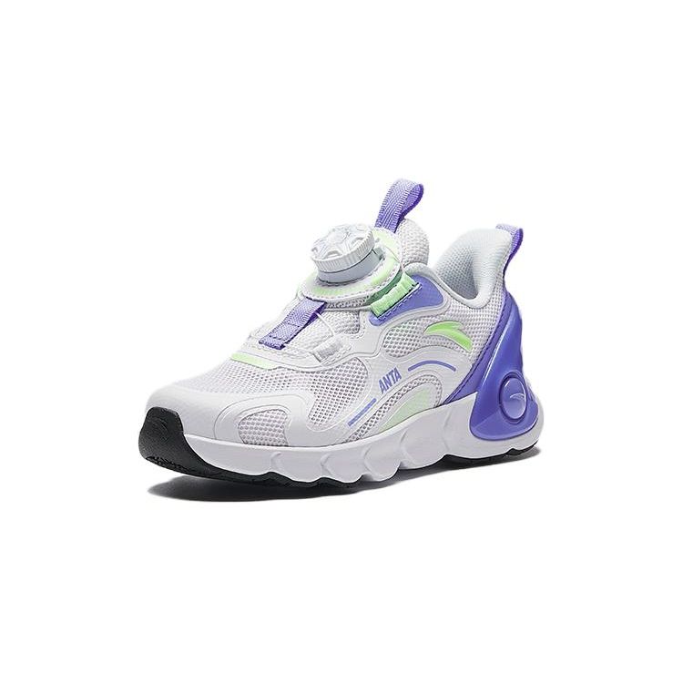 Anta Kids Fabric Sports Versatile Fashion Non-Slip Shock Absorption Low-Top Running Shoes Kids sneaker White Purple A322429923-1