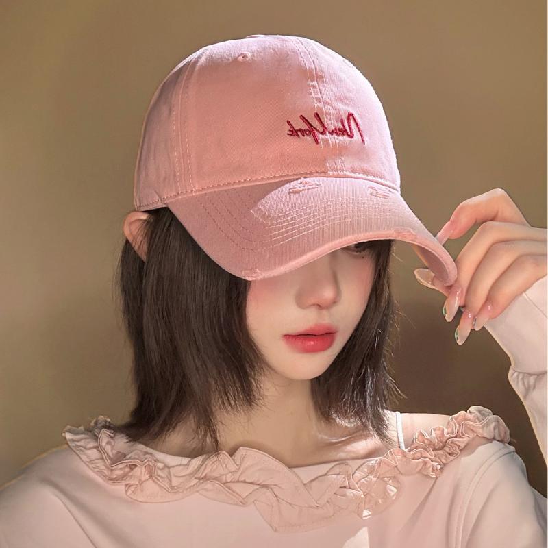 Distressed Perforated Duckbill Cap Cotton Baseball Cap Embroidery Adjustable Deep Fit Baseball Cap For Big Head Daily Hiking