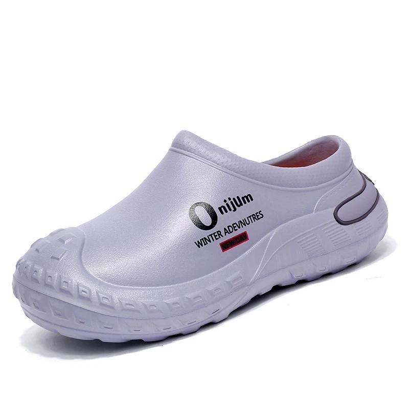 

Мужские тапочки Young EVA, зимние кухонные тапочки, легкая обувь для мужчин, повседневная нескользящая обувь для ходьбы, мужская обувь для шеф-повара, новое поступление 45 серый