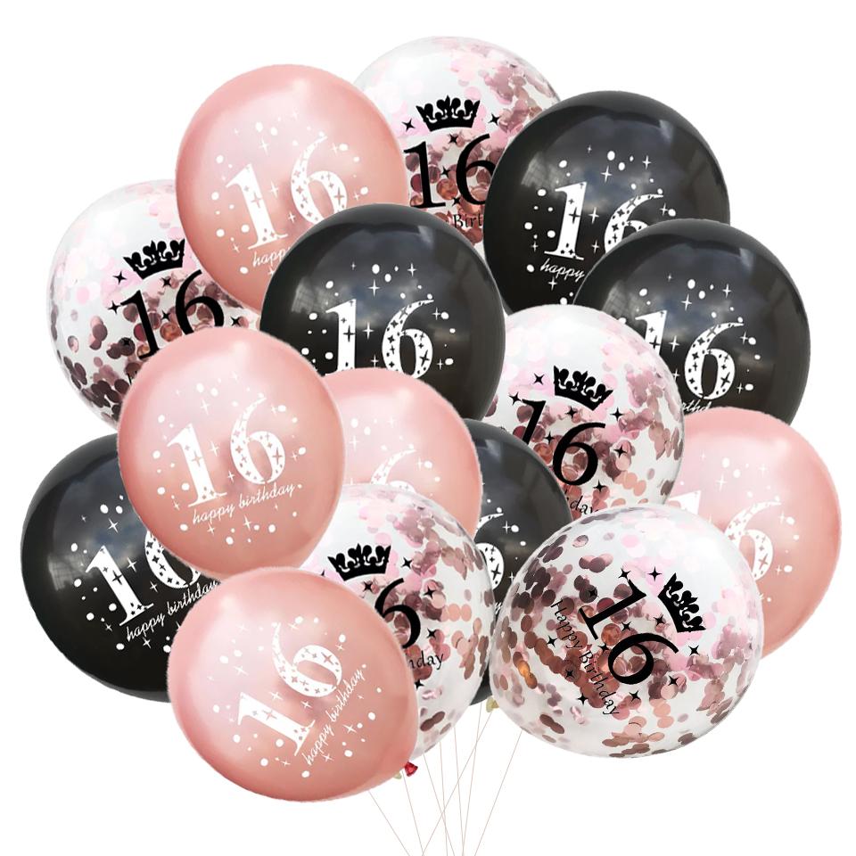 15pcs Birthday Inflatable Confetti Number Balloons 18 21 30 40 50 60 70 Year Party Decoration Adult Digit Helium Birthday Balons