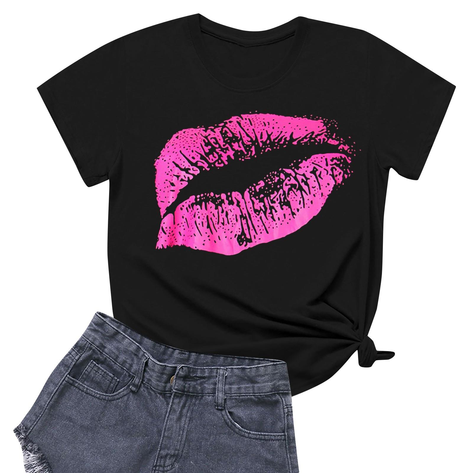 

Женская повседневная футболка с круглым вырезом и короткими рукавами с принтом L