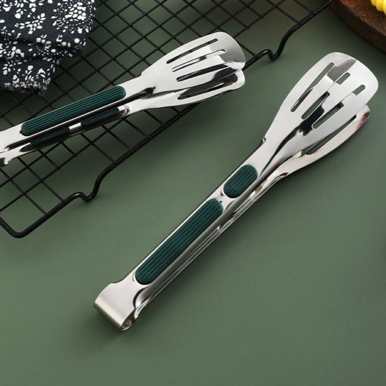 Stainless Steel Food Tongs Serrated Grip Tongs for Bread BBQ & Buffet Serving Rust-Resistant Easy-Clean Versatile Kitchen Utensil for Home Party Grill