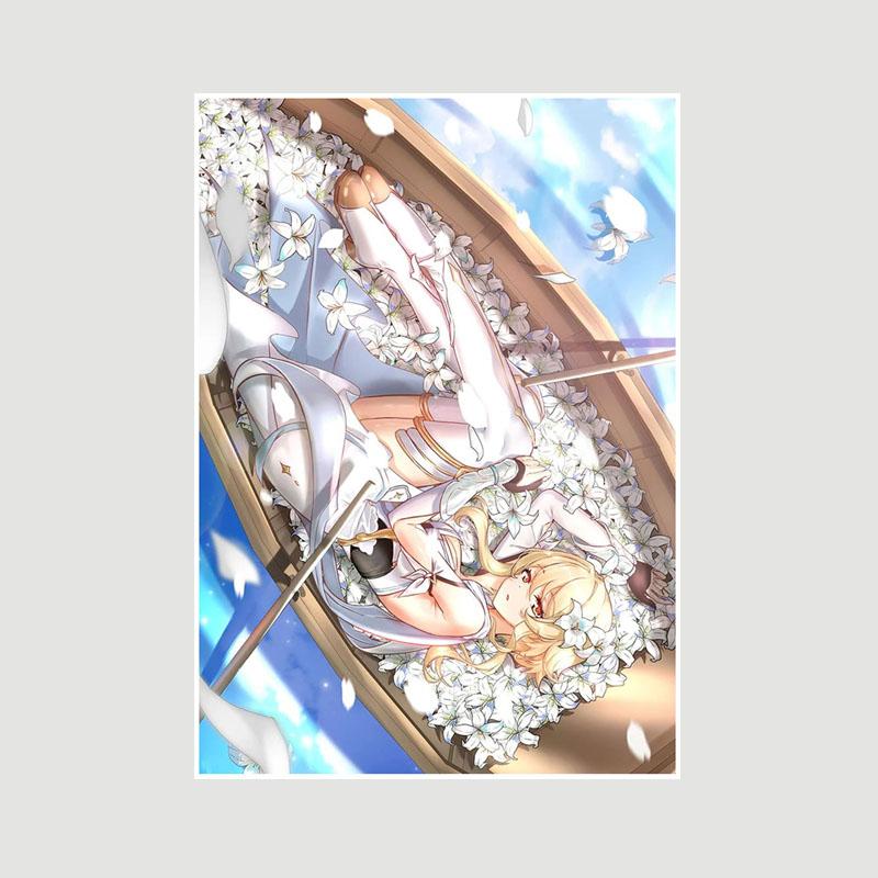 Genshin Impact Series Posters White Paper Anime Girl Poster Mural Home Decor Study Bedroom Bar Cafe Decoration Painting Wall Art Prints