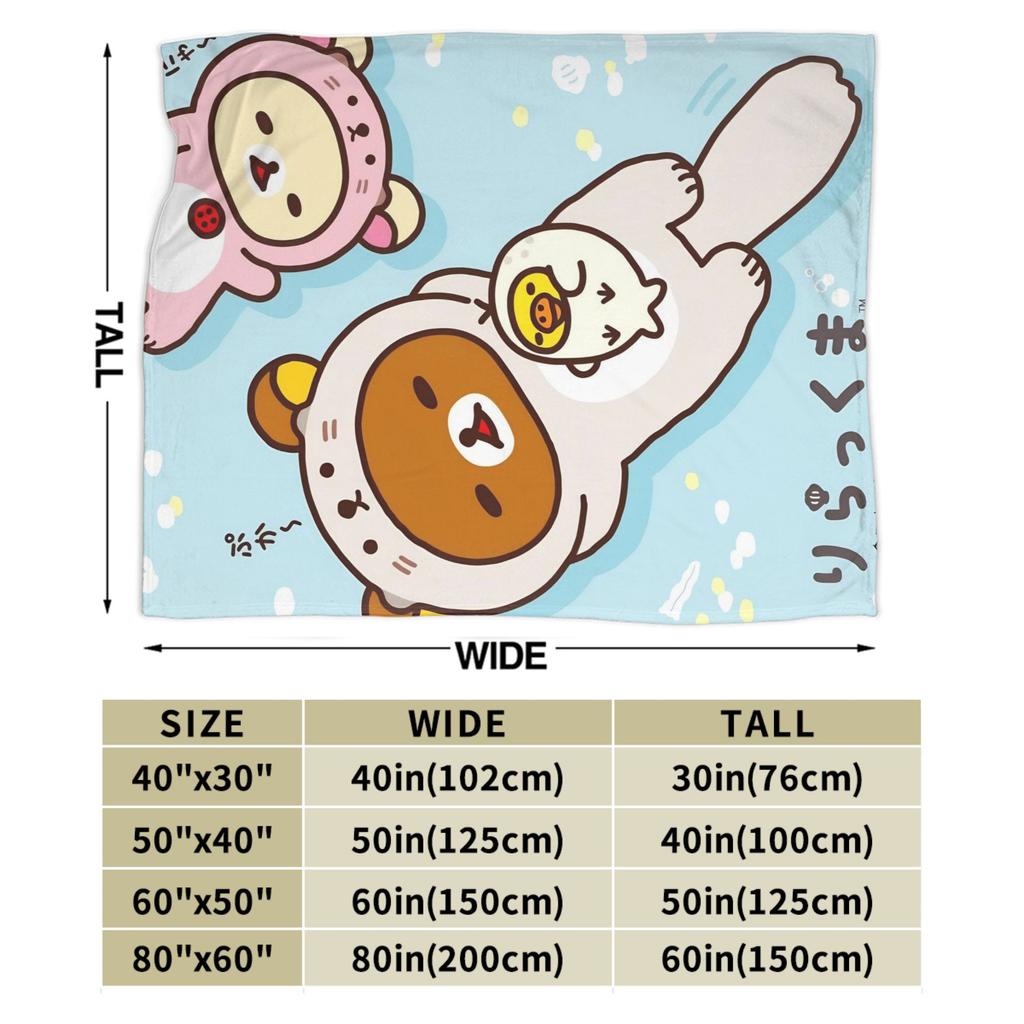 Rilakkuma Korilakkumas Blanket Quality Super Soft Throw Blanket Winter Boy Girl Couch Bed Aesthetic Bedspread