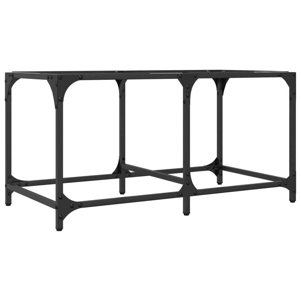 Coffee Table with Glass Top, 78.5x40x40 Cm, Steel