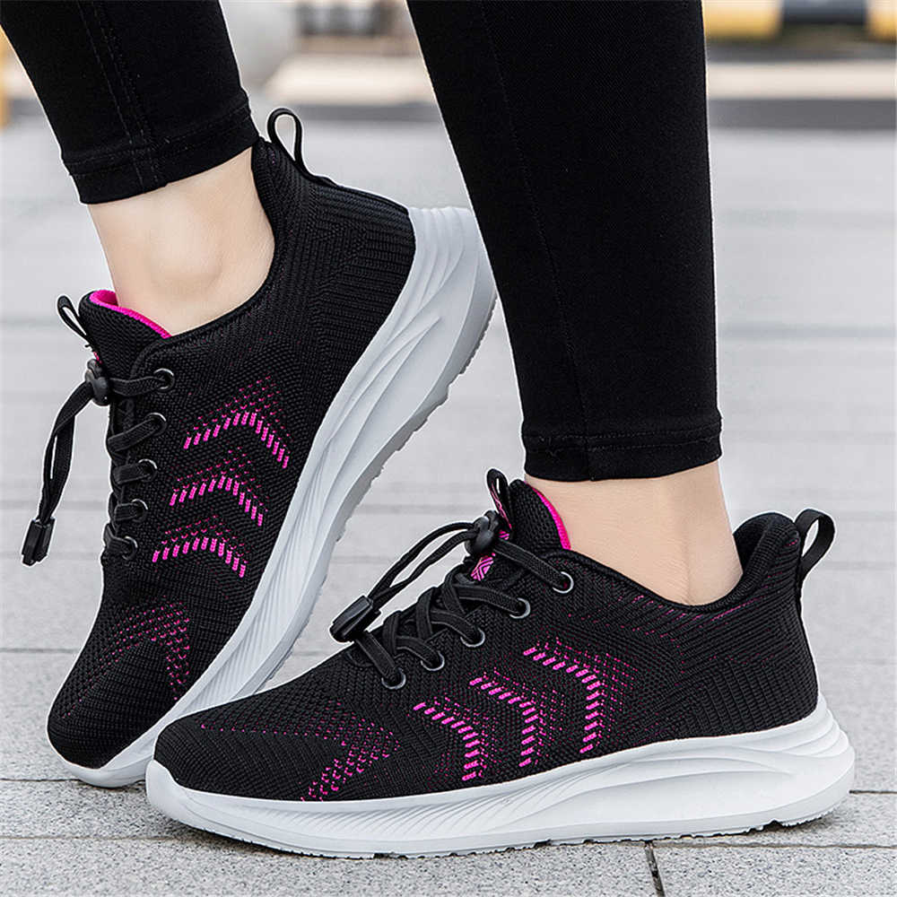 Fashion Round Foot Knitting Thick Sole Sneakers Women Dress Heels Silver Brand Women Shoes Sport Sapatenos Temis Sneacker Deadlift