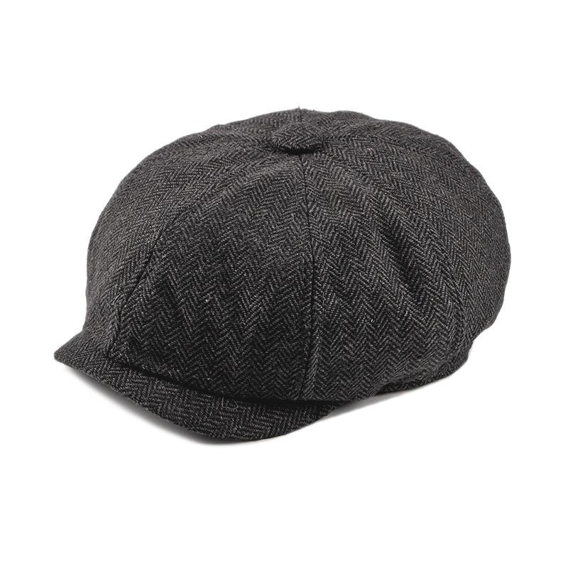 

Ретро британская кепка газетчика, восьмиугольные шапки в стиле Гэтсби для мужчин и женщин, весна-осень, классический берет в елочку, плоские кепки, Гаврош чёрный