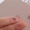 Geometric Zircon Nose Screw Studs Stainless Steel  Punk   Daily