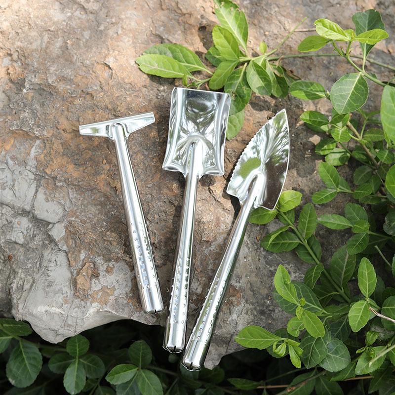 

Mini Stainless Steel Gardening Tools: Trowel, Shovel, Rake - 3-Piece Succulent Set