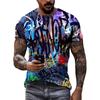 Summer 3D Printed Graffiti Men T-shirts Trend Fashion Casual Street Art Oversized T Shirt Hip Hop Harajuku O-neck Tees