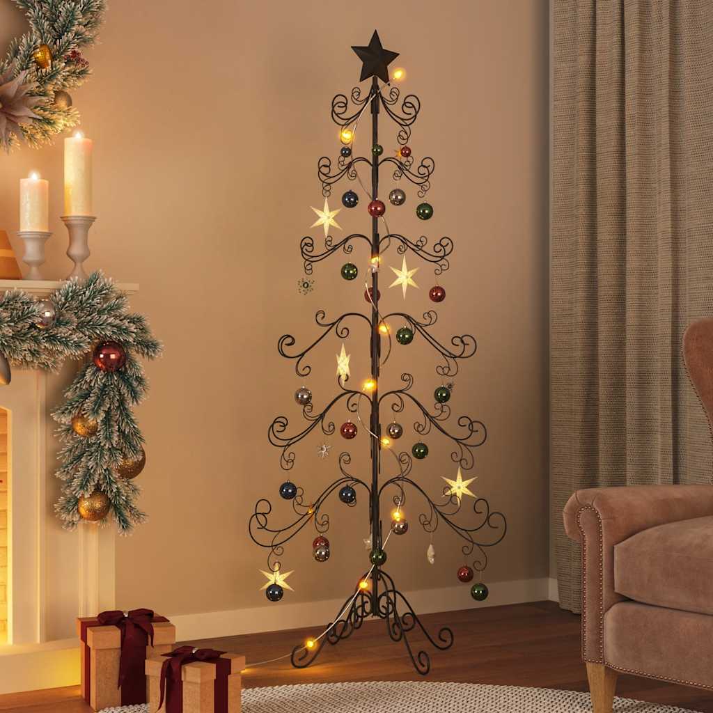 vidaXL Metall-Weihnachtsbaum für Dekorationen Schwarz 180 cm schwarz