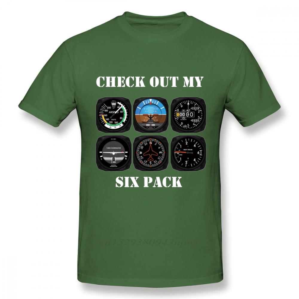 Awesome Aviation 6 Pack Instrument For Pilots T Shirt Graphic Print Camiseta Cotton Big Size Homme Tee Shirt
