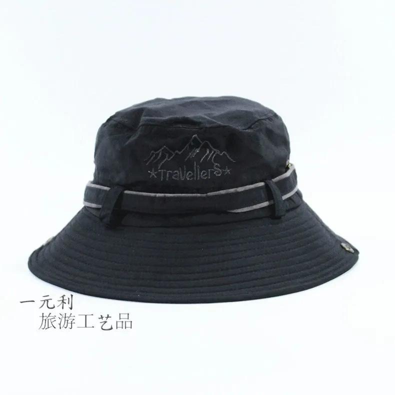 Men's Outdoor Sun Protection Fishing Hat Summer Wide Brim UV Protection Breathable Lightweight Bucket Hat for Hiking Camping