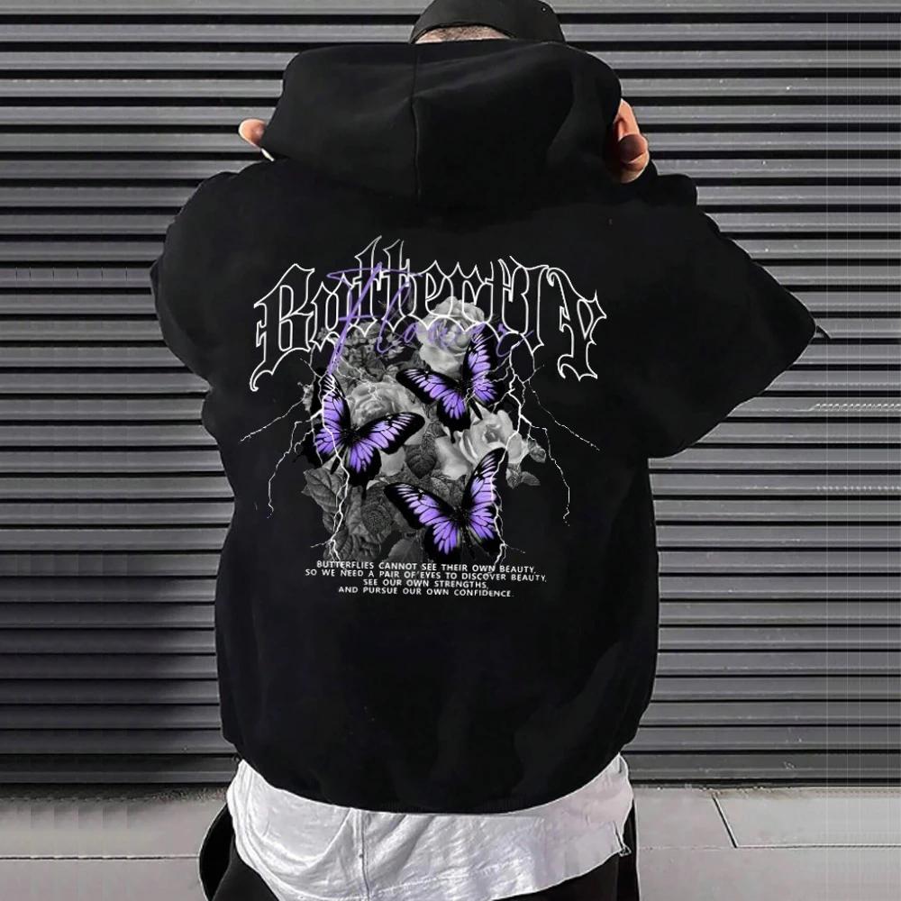 Sweat à capuche Hip Hop pour hommes Printemps Automne Hiver Sweatshirts en polaire Harajuku Lettre pour femmes Casual Manches longues Streetwear