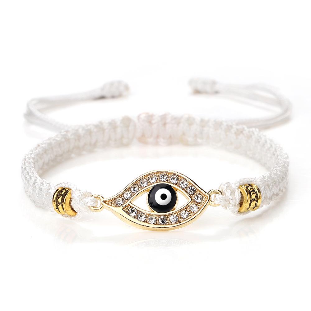 Cross-Border Alloy Bamboo Evil Eye Bracelet: Starry Eyed Woven Couple Bow Design