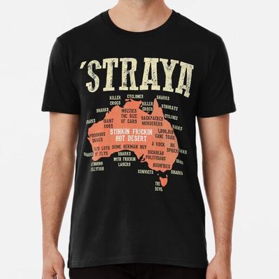 Maglietta Vintage Giorno Australiano Straya Mappa dell'Australia G_x2 S a 5XL Made in AU/USA