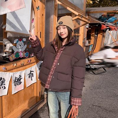 Autunno Inverno Ispessito Caldo Parka Donna Casual Tinta Unita Tasca Grande Ampio Giubbotti Corti Capispalla