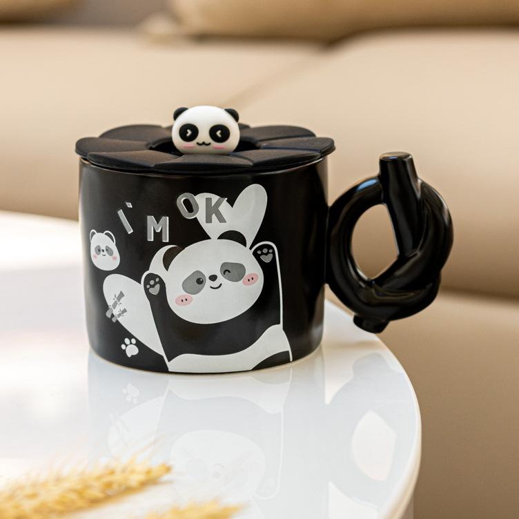 

Gift Water Cup Cartoon Panda Mug Office High Value Ceramic Cup Coffee Cup Home Couple 340ML