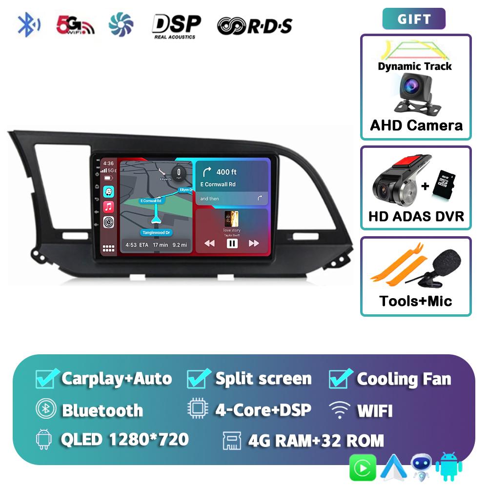 Android 14 Carplay Auto For Hyundai Elantra 6 2015 2016 2017 2018 Car Radio DPS GPS Navigaion Multimidia Video Player 360 Camera