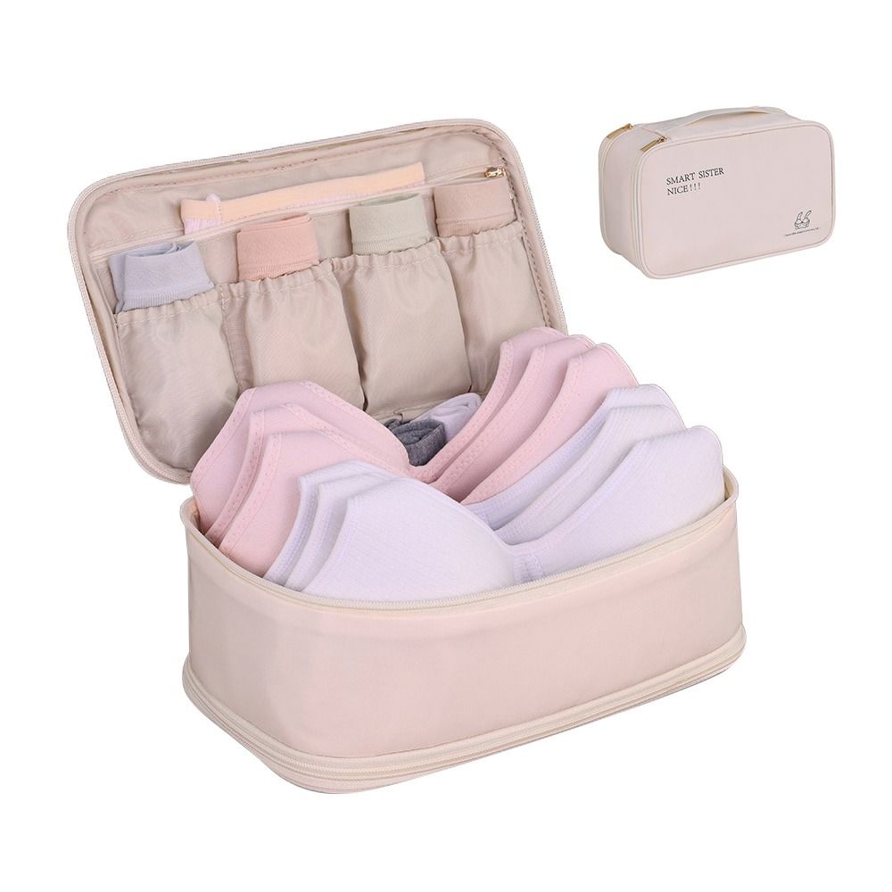 

Водонепроницаемый дорожный органайзер для бюстгальтеров, большая вместимость, сумка для упаковки носков, новая сумка для хранения нижнего белья бежевый