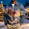 Herren lässiges Weihnachtsdruck Viertelreißverschluss Sweatshirt mit Kragen