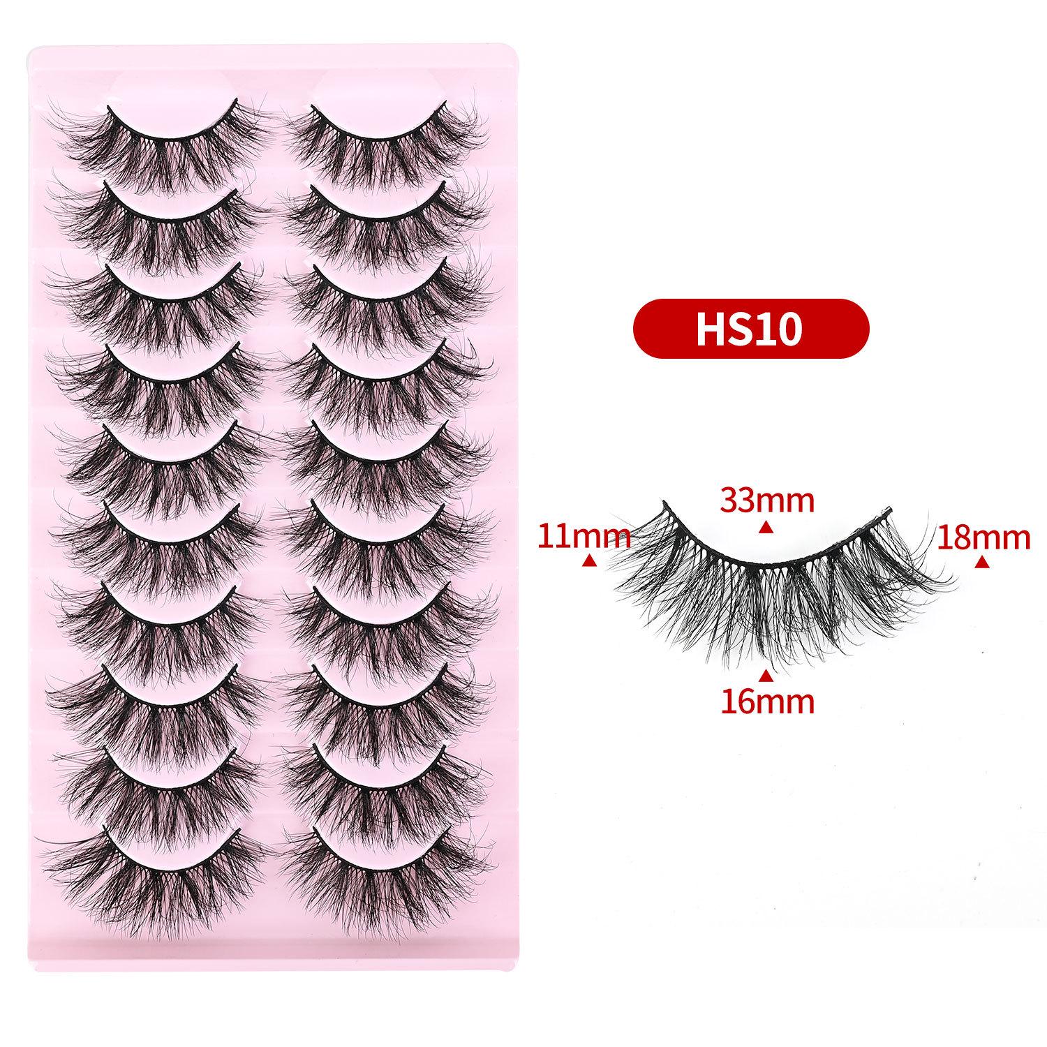 

Meiyiya 3D Пушистые Синтетические Ресницы, 10 Пар Плотный и Завитый Набор