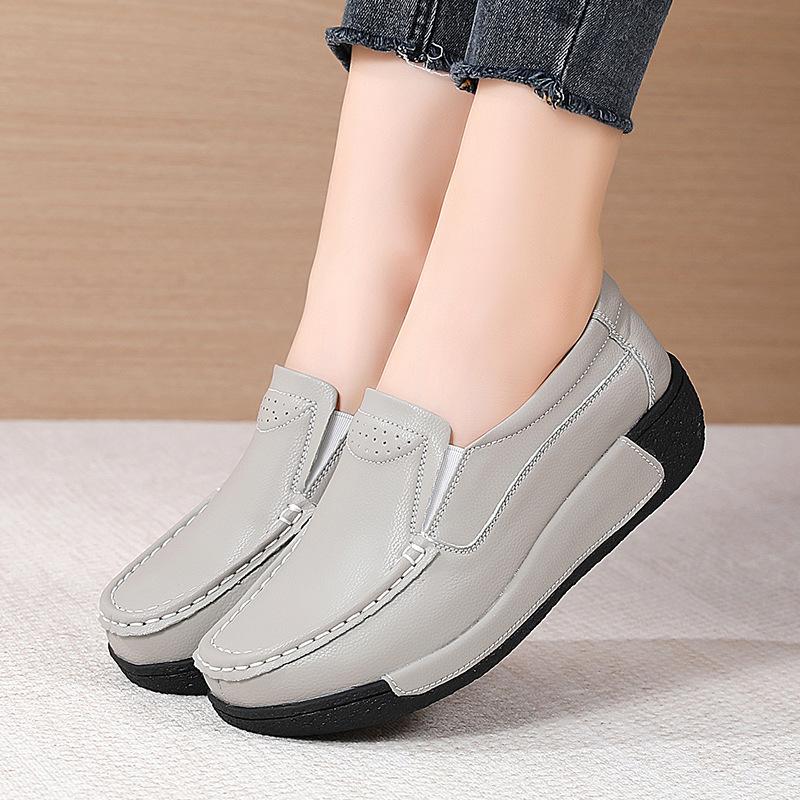 Scarpe da Donna Taglia Grande Primavera e Autunno Nuove Scarpe Casual Singole a Suola Spessa Scarpe a Pedale Singolo