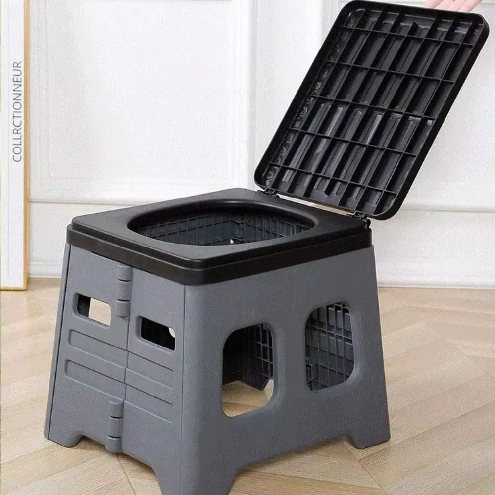 With Lid Outdoor Camp Toilet PP Folding Truck Toilet Portable Folding Toilet Camping Travel