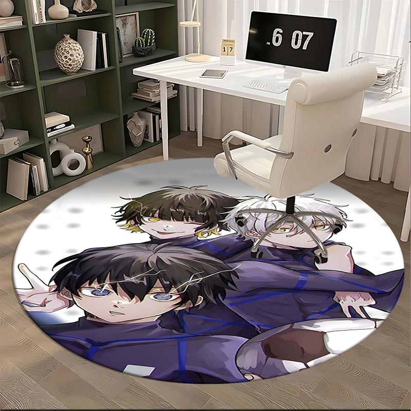 1pc Round Carpet - Office Chair Mat, Non-Slip Rug for Anime Lovers | Festival Gift, Seasonal Decor | Suitable for Home Office, Living Room